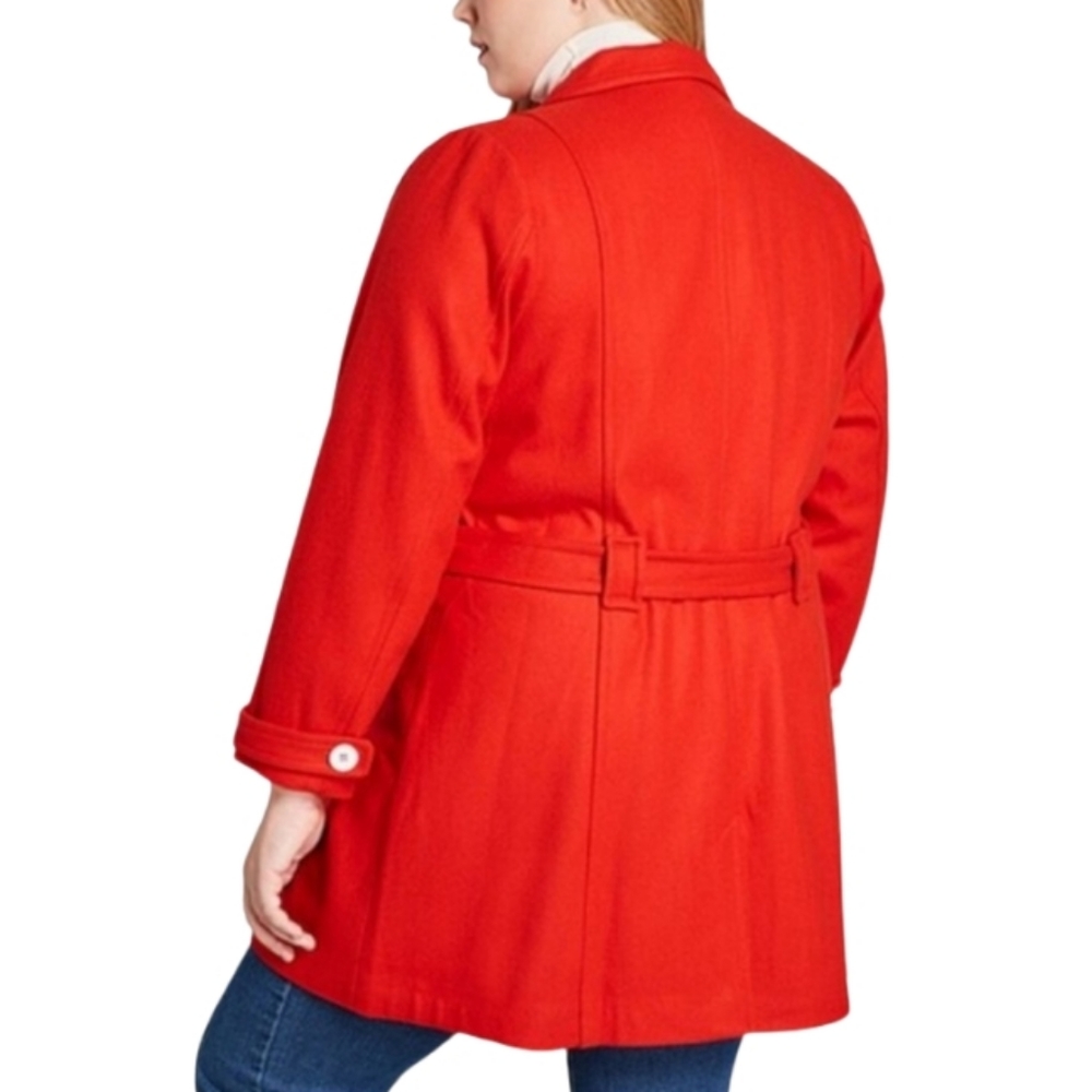 Modcloth Red Mod Belted Car Coat NWT - Picture 14 of 15